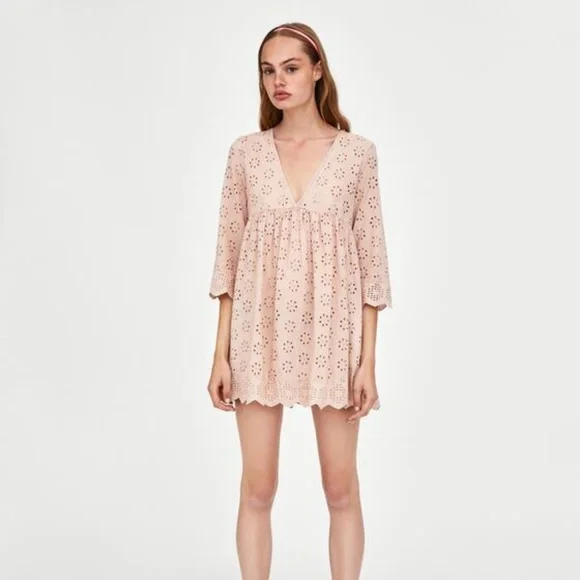 ZARA Openwork Embroidery Jumpsuit Dress